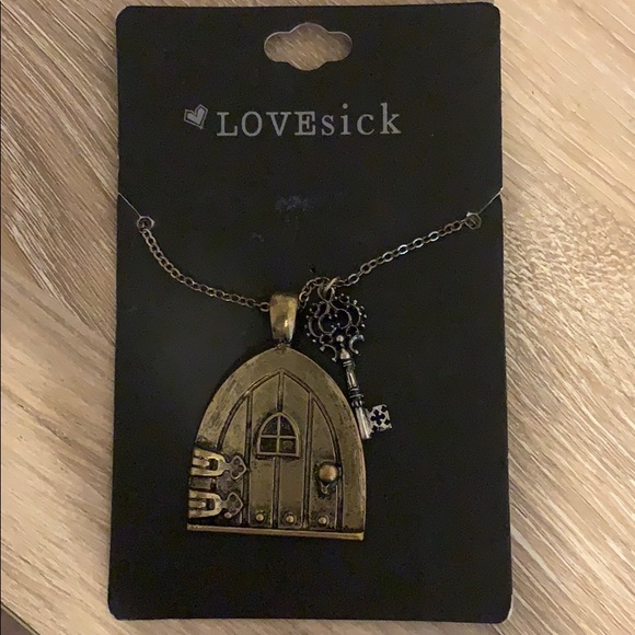 Lovesick Jewelry - Fairy door necklace with key to open door